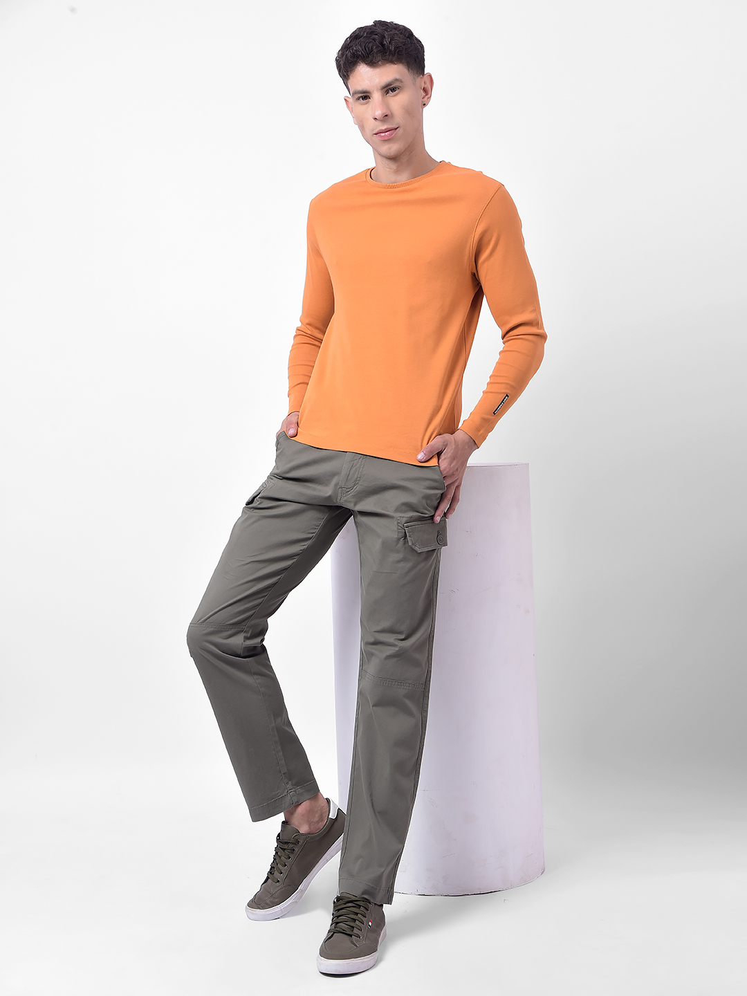 Numero Uno Men Olive Green Regular Fit Cargo Pants